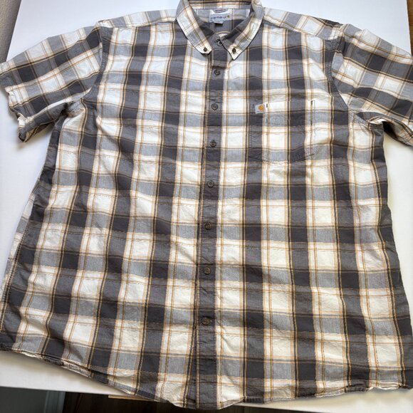 Carhartt Fort Plaid Work Shirt Relaxed Fit Men's 3XL Tall - Picture 2 of 8